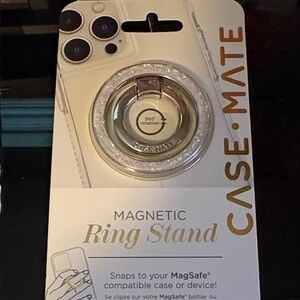 Case-Mate Magnetic Ring Stand with Silver Glitter